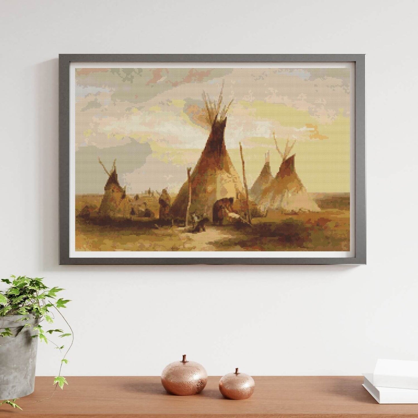 Sioux Teepee Cross Stitch Pattern - Premium Cross Stitch Pattern - Karl Bodmer