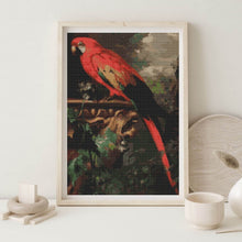 A Scarlet Macaw in a Landscape Cross Stitch Pattern - Premium Cross Stitch Pattern - Jakob Bogdany