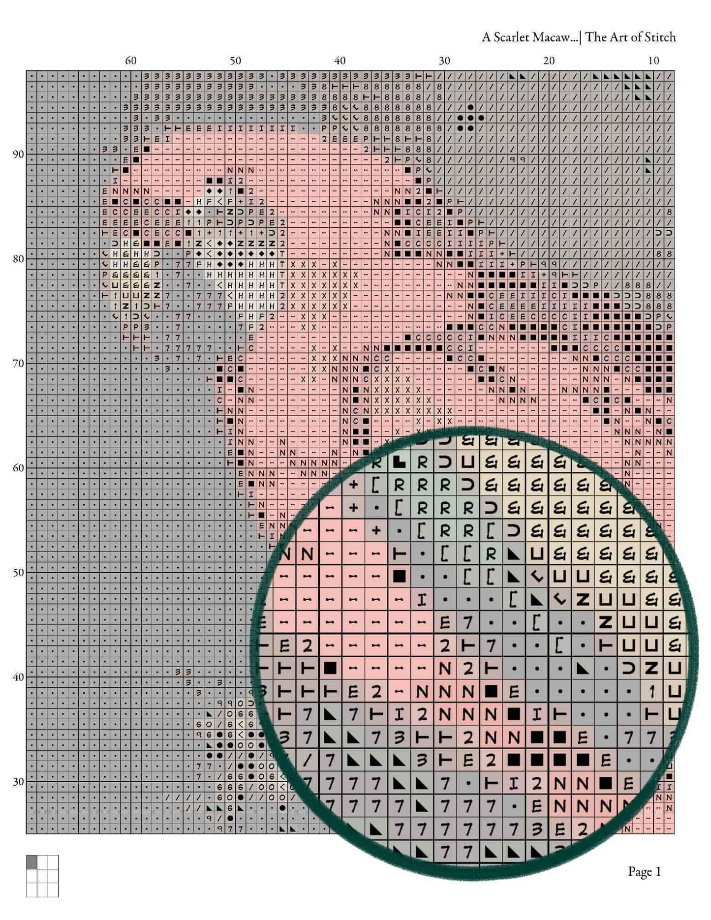 A Scarlet Macaw in a Landscape Cross Stitch Kit - Premium Cross Stitch Kit - Jakob Bogdany