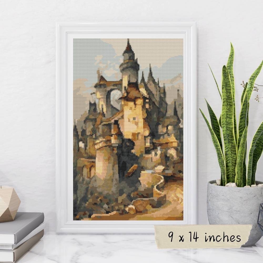 Romantic Castle Cross Stitch Pattern
