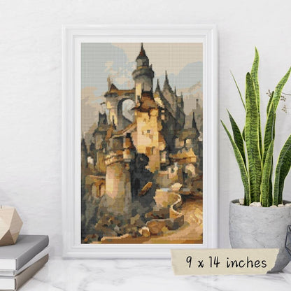 Romantic Castle Cross Stitch Pattern