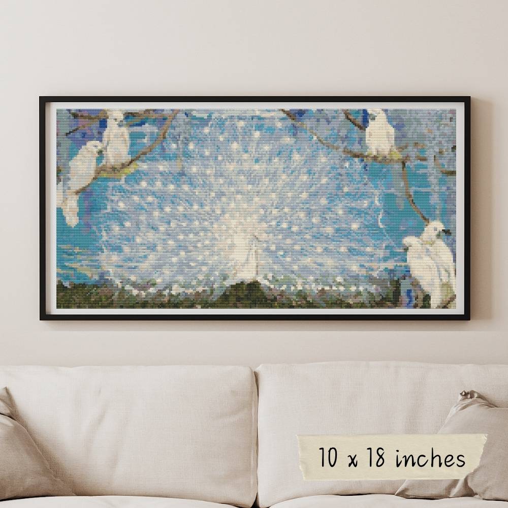 Peacock and Cockatoos Cross Stitch Kit