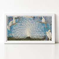 Peacock and Cockatoos Cross Stitch Kit - Premium Cross Stitch Kit - Jessie Arms Botke