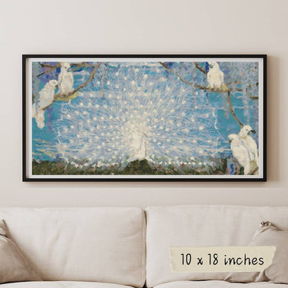 Peacock and Cockatoos Cross Stitch Kit