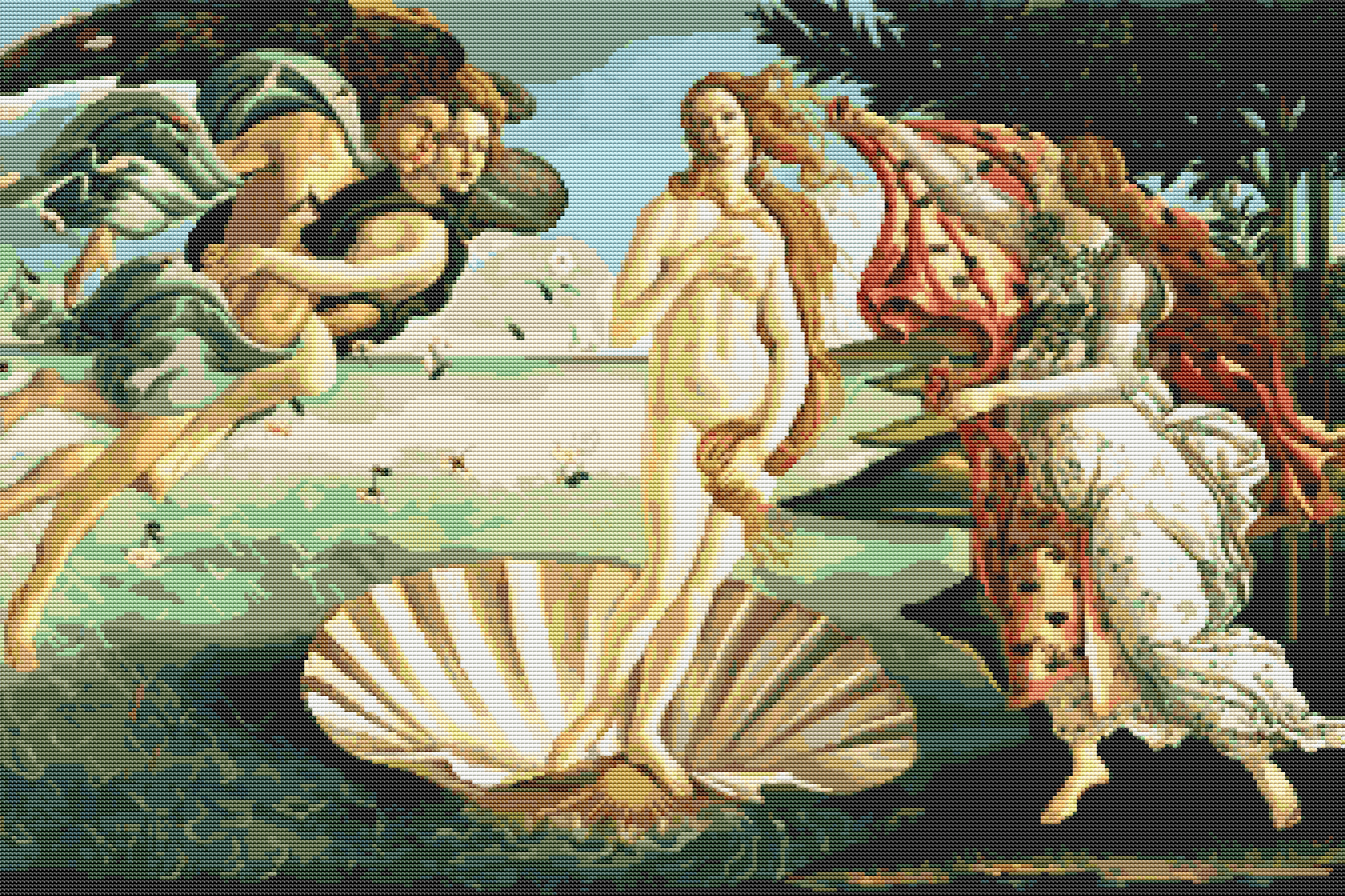 The Birth of Venus Cross Stitch Pattern by Sandro Botticelli