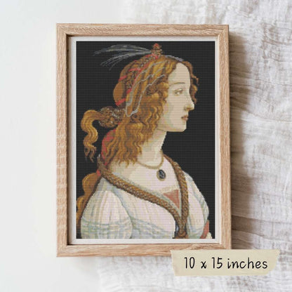 Portrait of a Young Woman Cross Stitch Pattern
