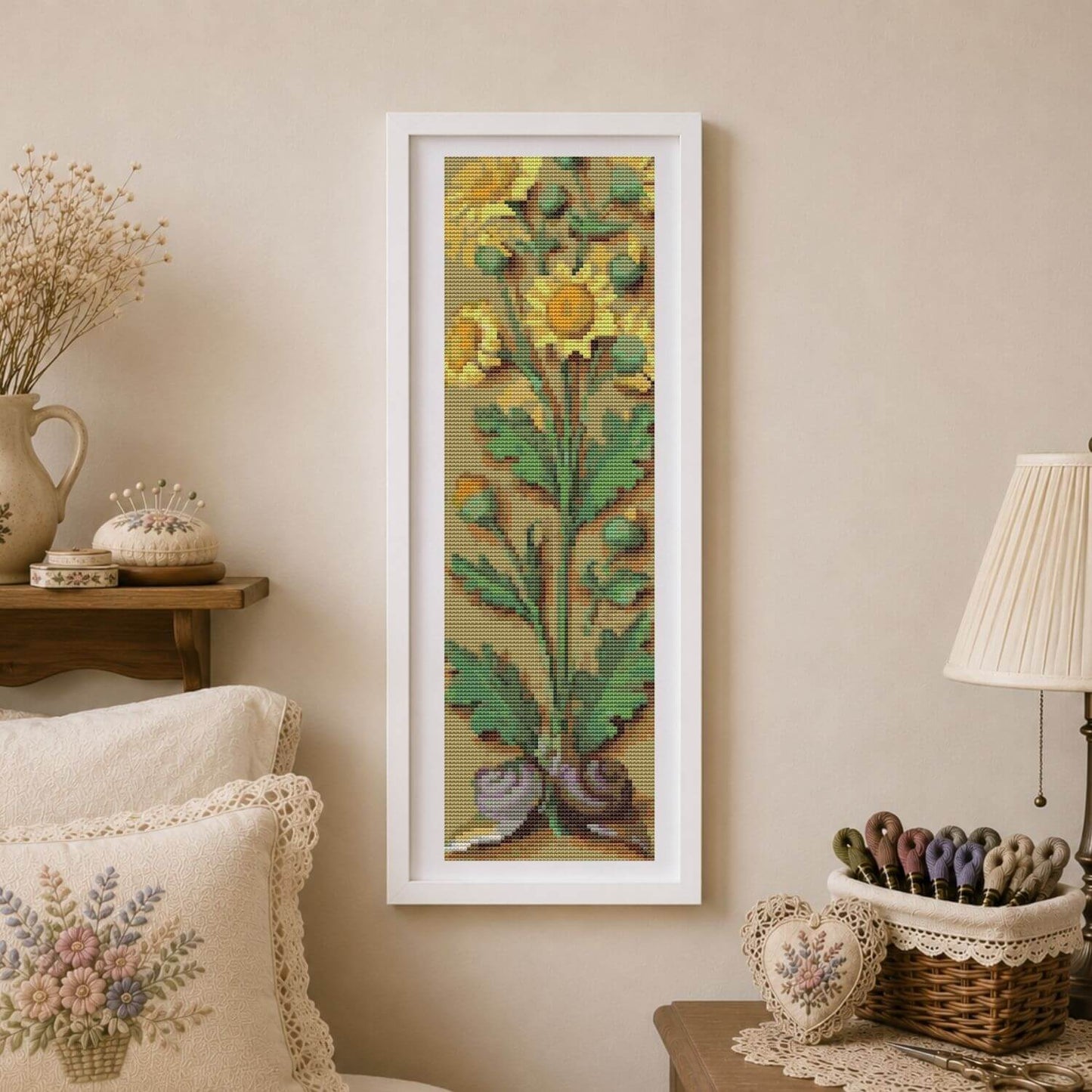Yellow Flowers Cross Stitch Pattern