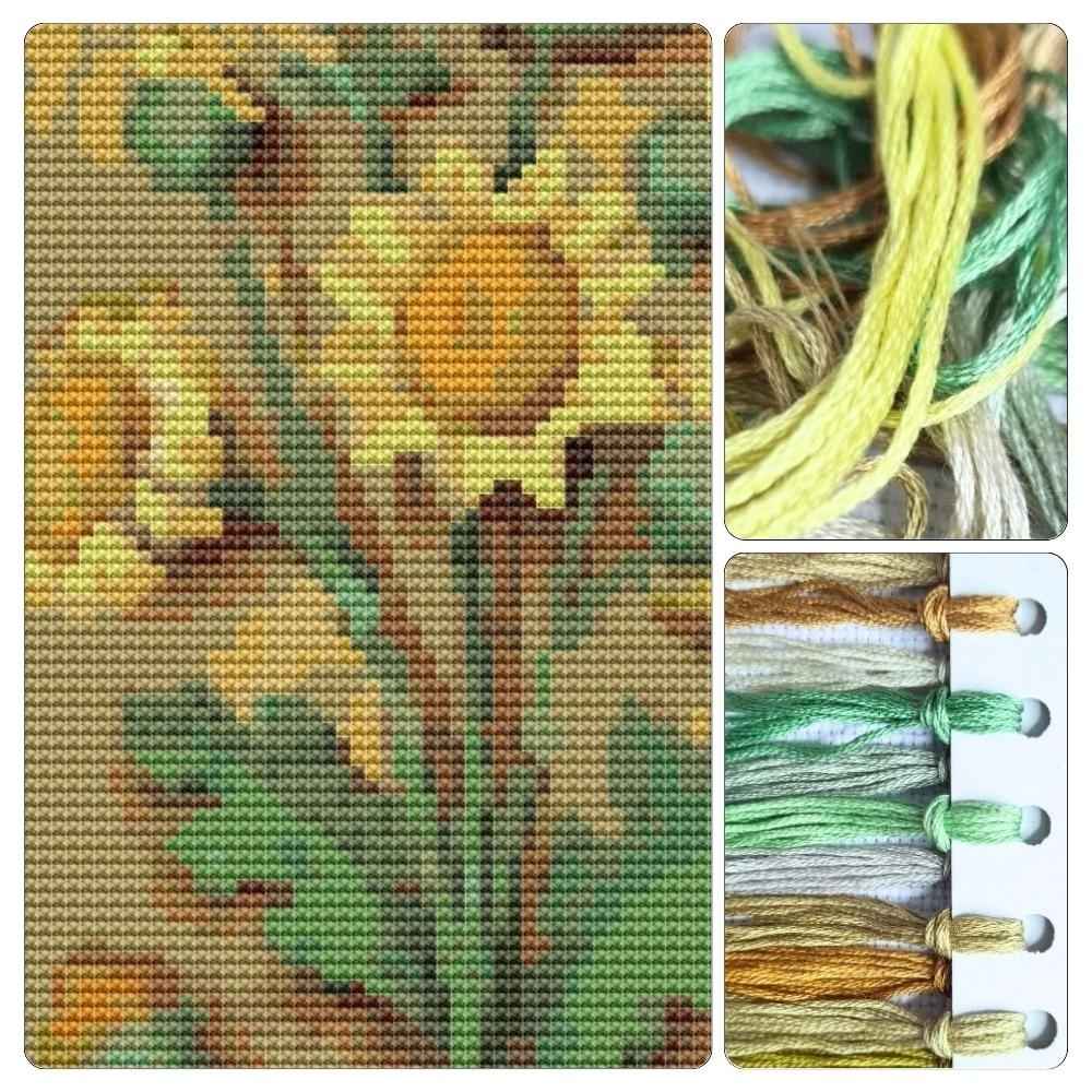 Yellow Flowers Cross Stitch Kit