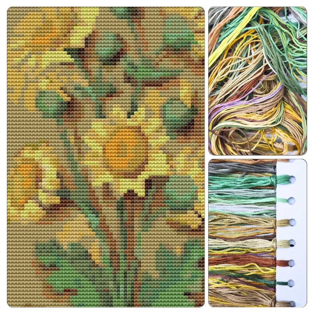 Yellow Flowers Cross Stitch Kit