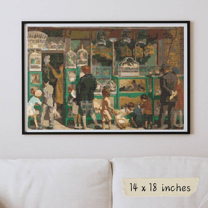 The Bird Shop Cross Stitch Pattern