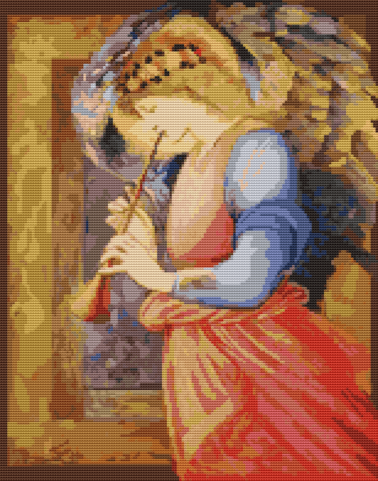 Angel Cross Stitch Pattern by Sir Edward Burne - Jones