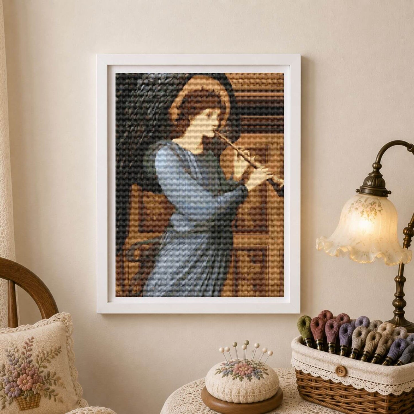 The Angel Cross Stitch Pattern - Premium Cross Stitch Pattern - Sir Edward Burne - Jones