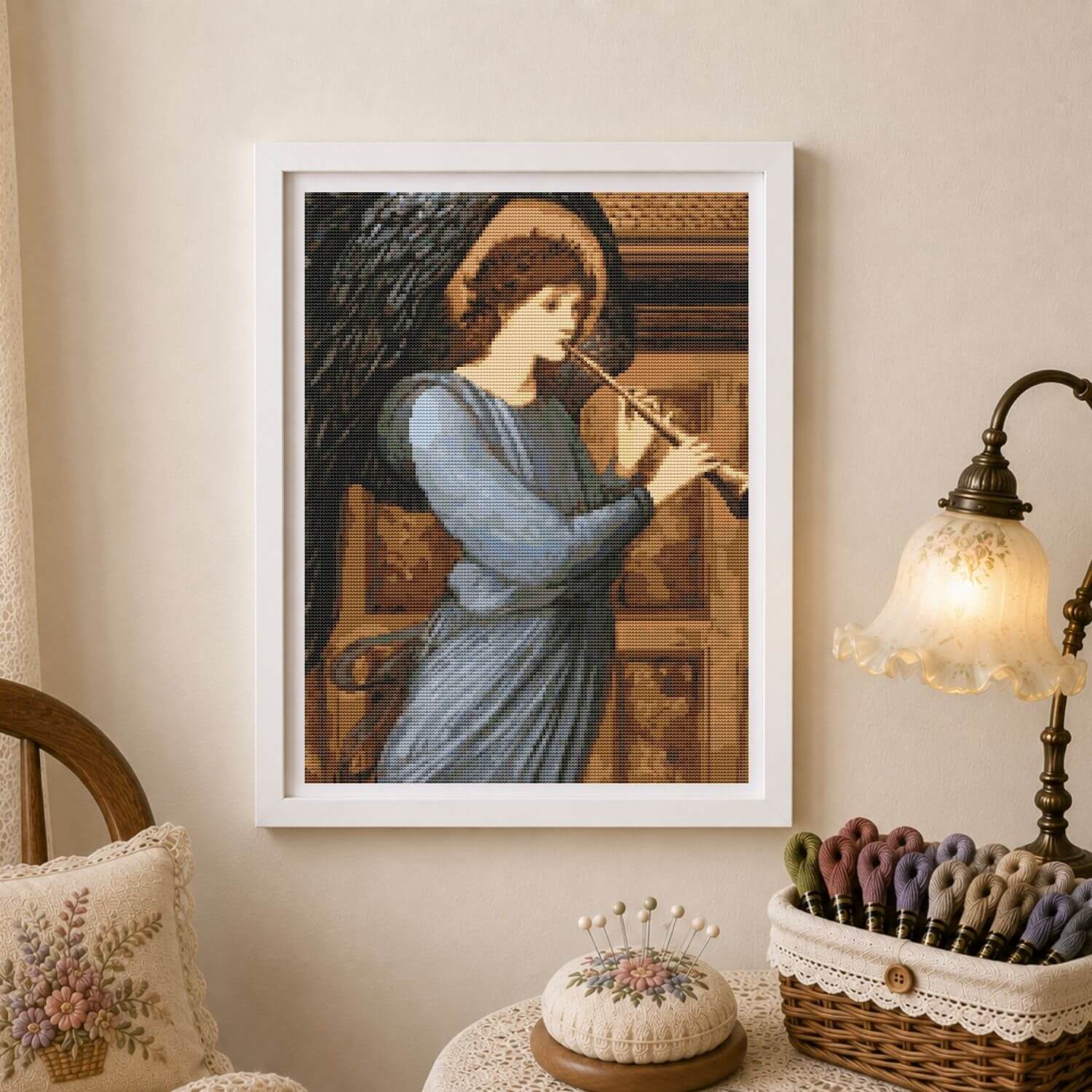 The Angel Cross Stitch Pattern - Premium Cross Stitch Pattern - Sir Edward Burne - Jones
