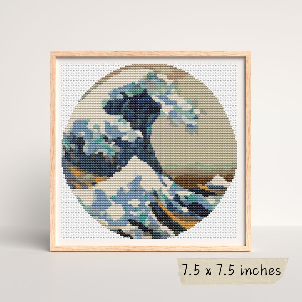 The Great Wave off Kanagawa Cross Stitch Kit | Katsushika Hokusai