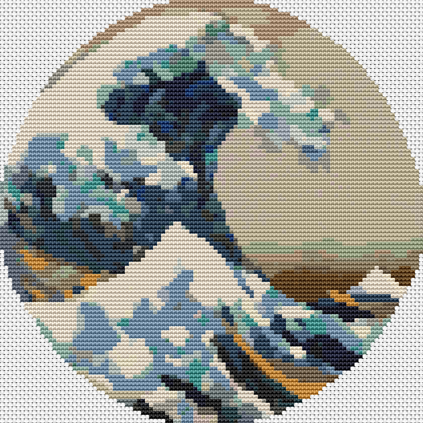 The Great Wave off Kanagawa Cross Stitch Kit | Katsushika Hokusai