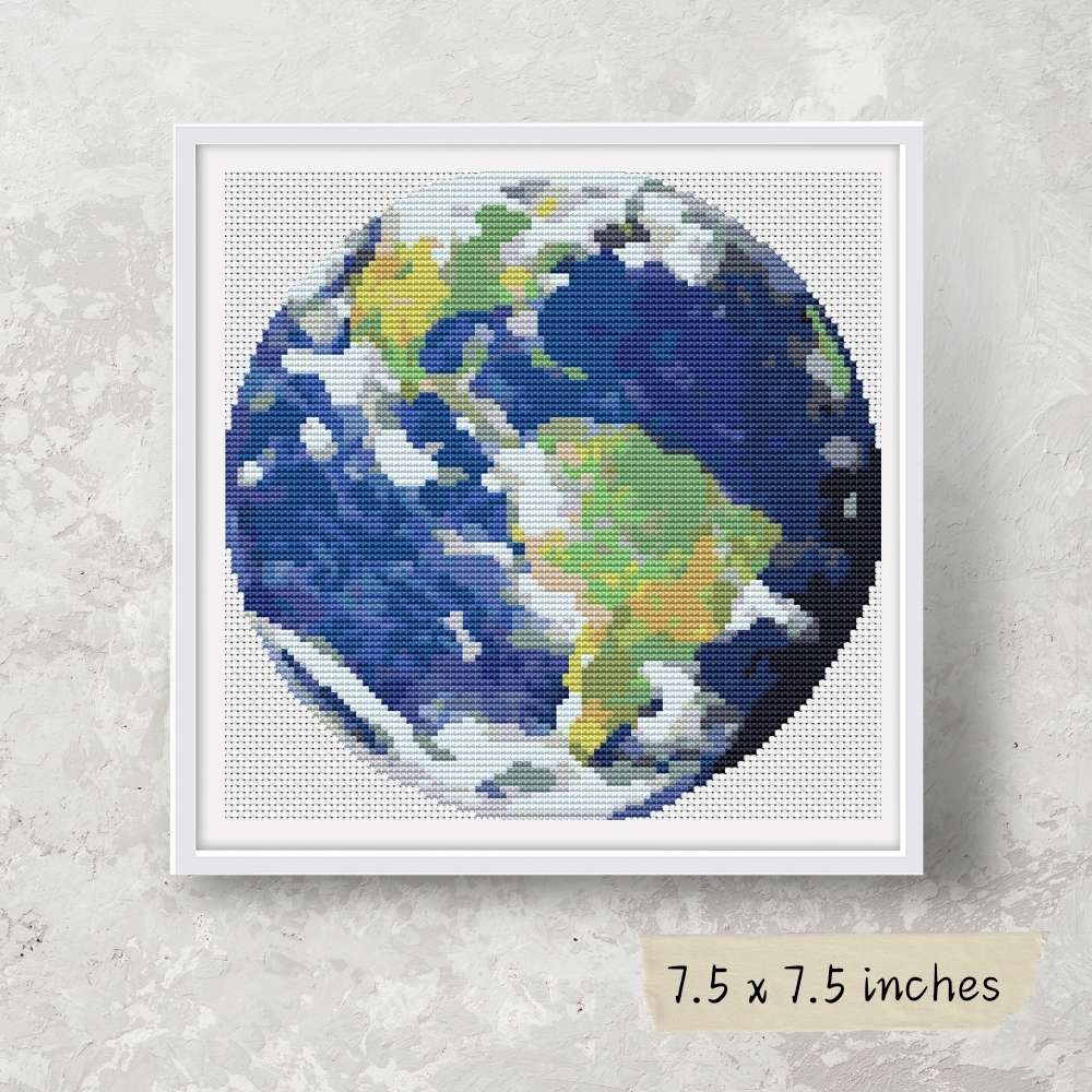 Earth Circular Cross Stitch Kit