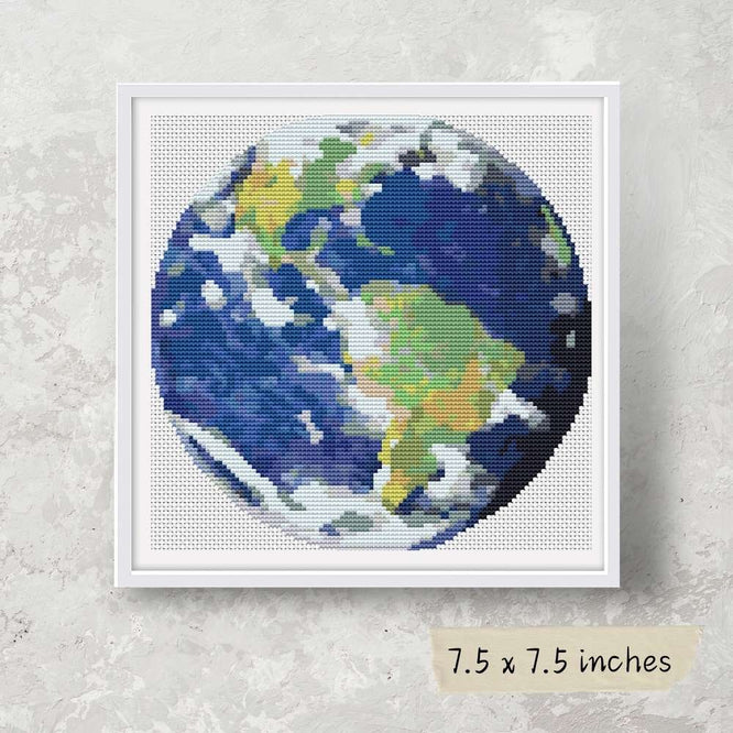 Earth Circular Cross Stitch Pattern