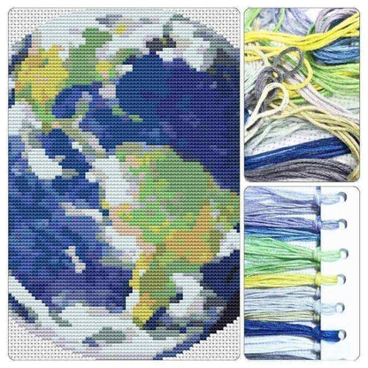 Earth Circular Cross Stitch Kit