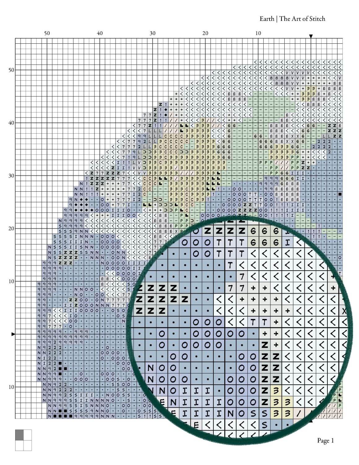 Earth Circular Cross Stitch Pattern - Circular Cross Stitch Pattern - The Art of Stitch