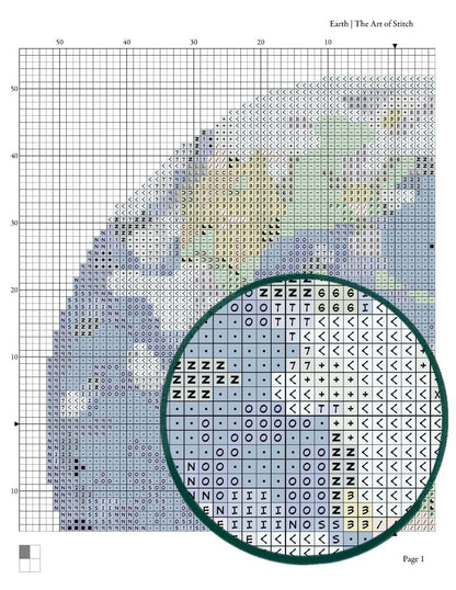 Earth Circular Cross Stitch Pattern - Circular Cross Stitch Pattern - The Art of Stitch