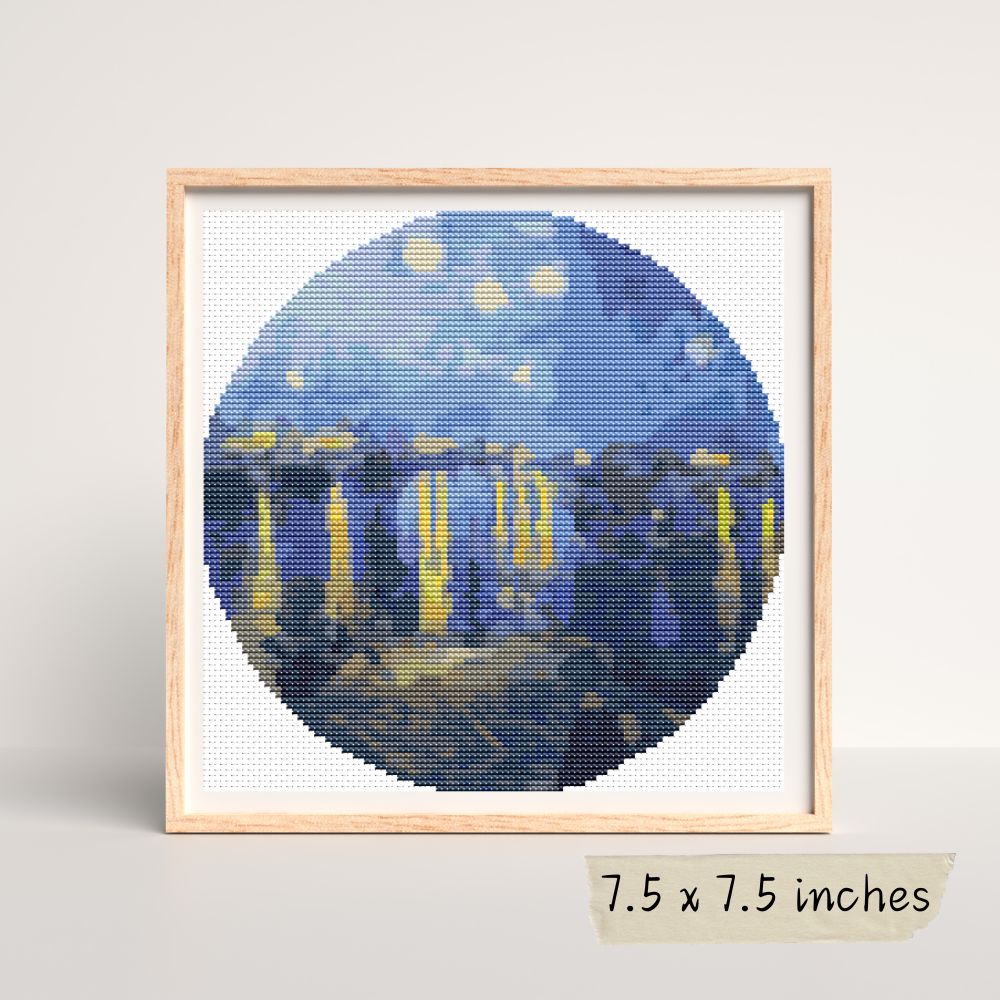 Starry Night over the Rhone Cross Stitch Kit | Vincent Van Gogh