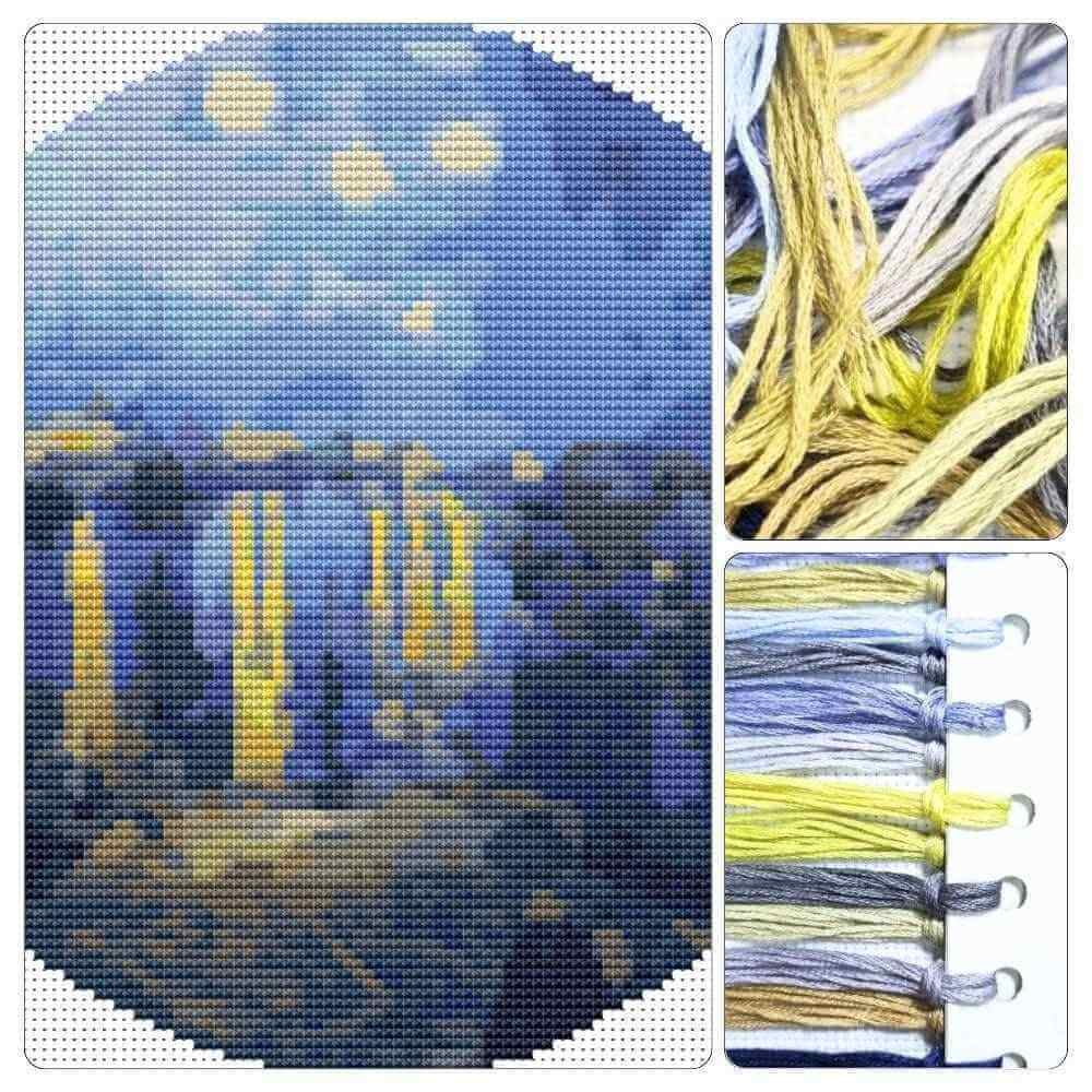 Starry Night over the Rhone Circular Cross Stitch Kit