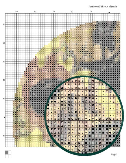 The Sunflowers Circular Cross Stitch Pattern - Circular Cross Stitch Pattern - Georges Braque