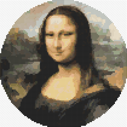 Mona Lisa Circular Cross Stitch Pattern by Leonardo da Vinci