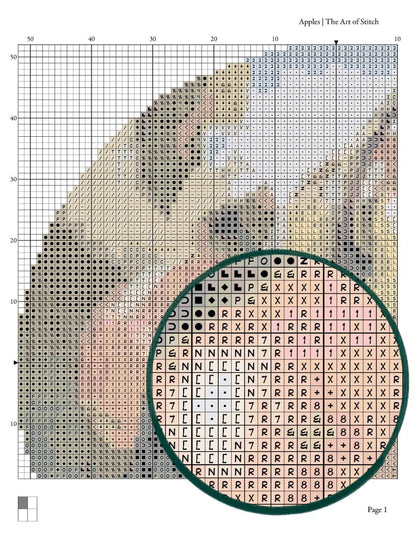 Apples Circular Cross Stitch Pattern - Circular Cross Stitch Pattern - Thomas Worthington Wittredge