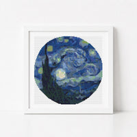 The Starry Night Circular Cross Stitch Kit - Circular Cross Stitch Kit - Vincent Van Gogh