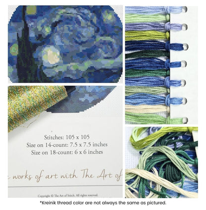 The Starry Night Cross Stitch Kit | Vincent Van Gogh