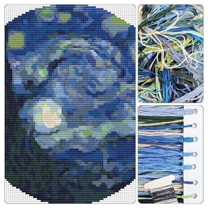 The Starry Night Circular Cross Stitch Kit