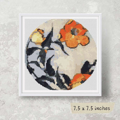 Poppies Circular Cross Stitch Pattern