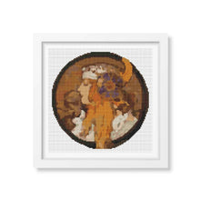 The Blonde Cross Stitch Pattern | Alphonse Mucha