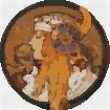 The Blonde Cross Stitch Pattern | Alphonse Mucha