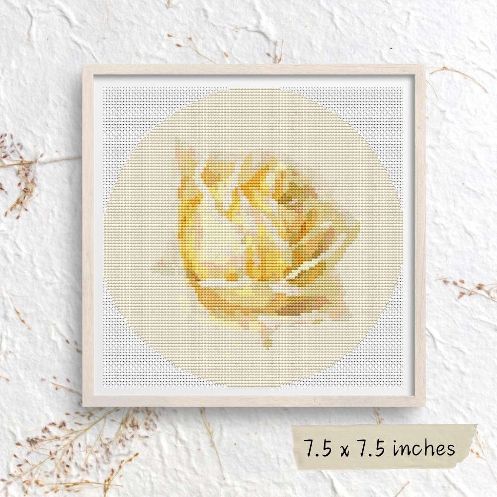 Study of a Rose Circular Cross Stitch Pattern