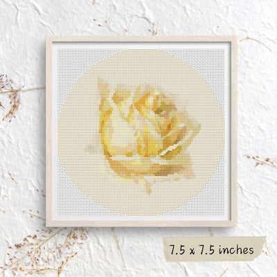 Study of a Rose Circular Cross Stitch Pattern
