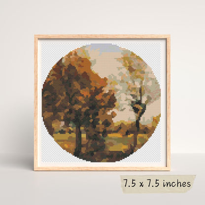 Autumn Landscape with Four Trees Cross Stitch Kit | Vincent Van Gogh