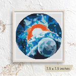 Blue Sunrise Circular Cross Stitch Pattern
