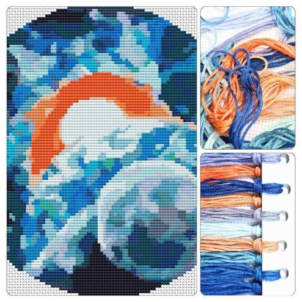 Blue Sunrise Circular Cross Stitch Kit