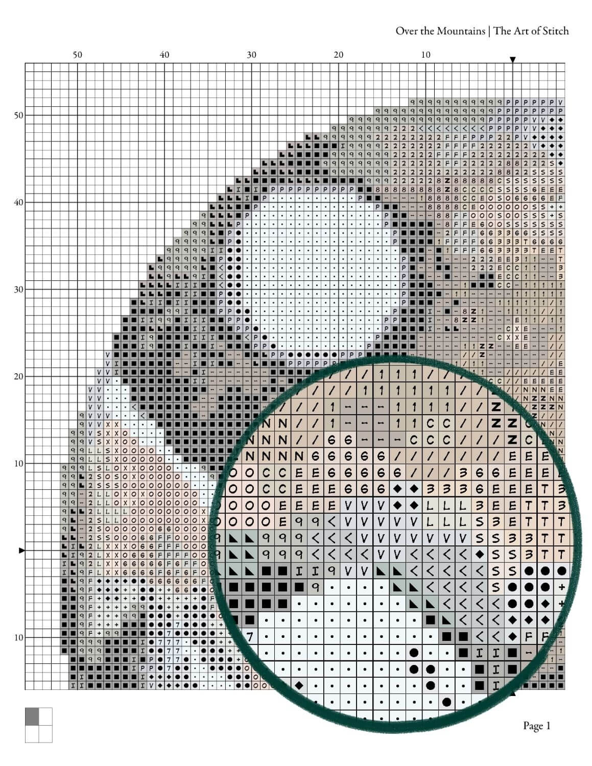 Over the Mountains Circular Cross Stitch Pattern - Circular Cross Stitch Pattern - The Art of Stitch