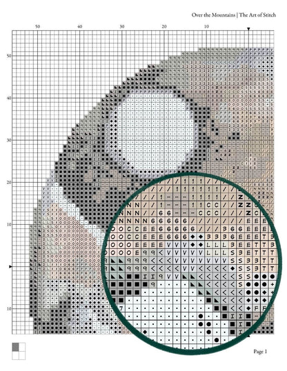 Over the Mountains Circular Cross Stitch Pattern - Circular Cross Stitch Pattern - The Art of Stitch
