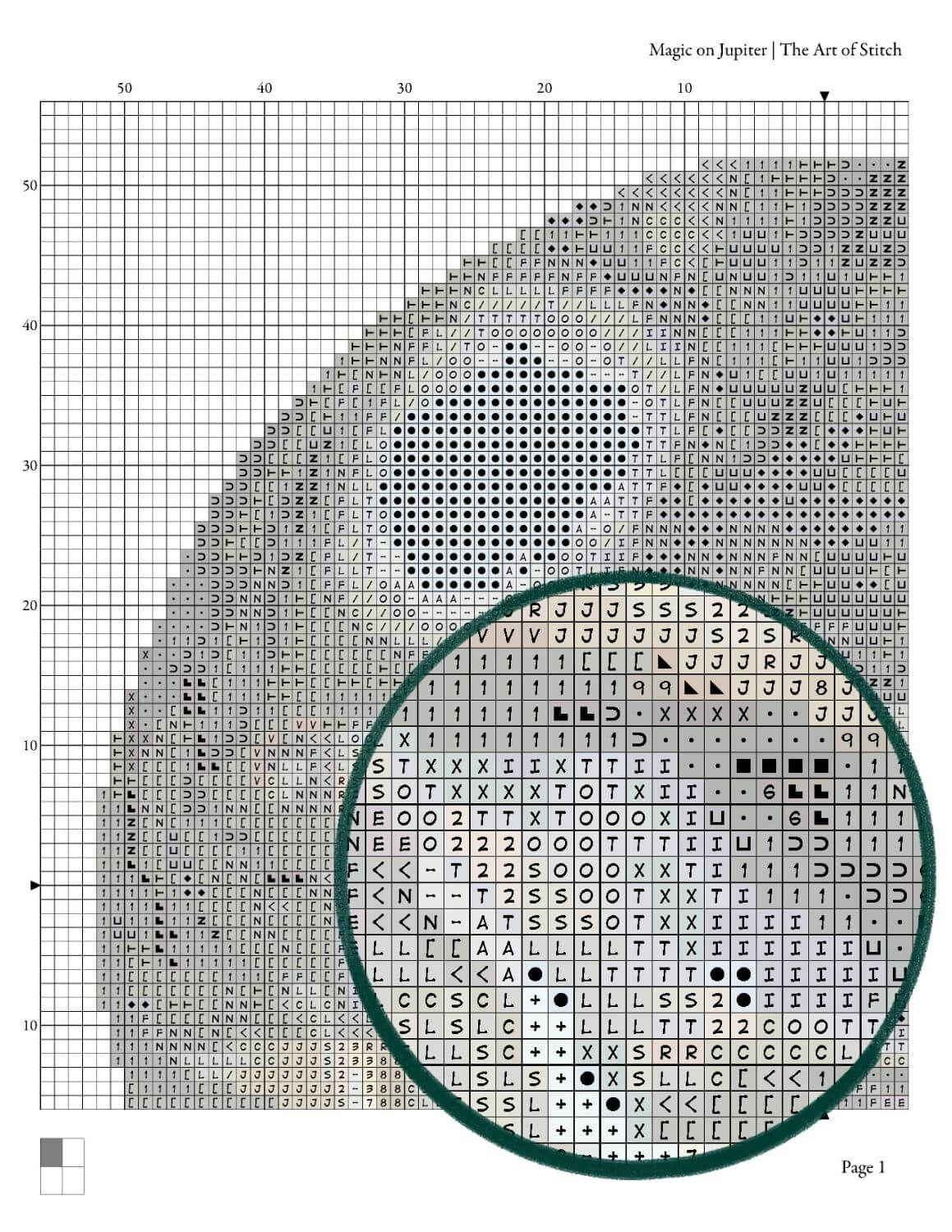 Magic on Jupiter Circular Cross Stitch Pattern - Circular Cross Stitch Pattern - The Art of Stitch