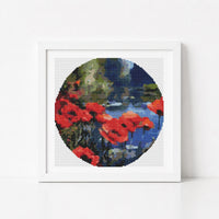 Poppies by the Pond Circular Cross Stitch Kit - Circular Cross Stitch Kit - William Jabez Muckley