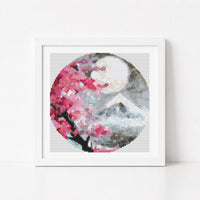 Pink Blossoms Circular Cross Stitch Kit - Circular Cross Stitch Kit - The Art of Stitch