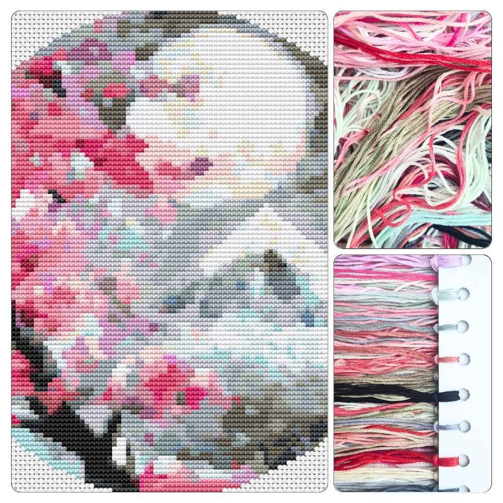 Pink Blossoms Circular Cross Stitch Kit