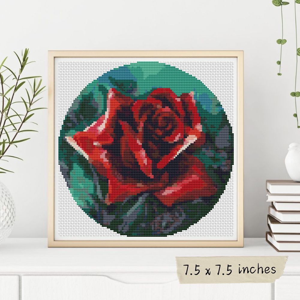 The Red Rose Cross Stitch Pattern | The Art of Stitch