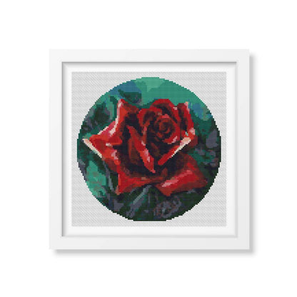 The Red Rose Cross Stitch Pattern | The Art of Stitch