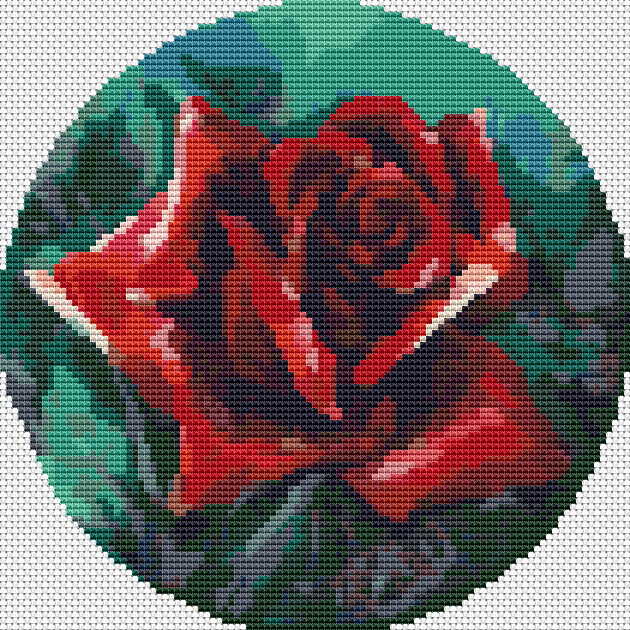 The Red Rose Cross Stitch Pattern | The Art of Stitch