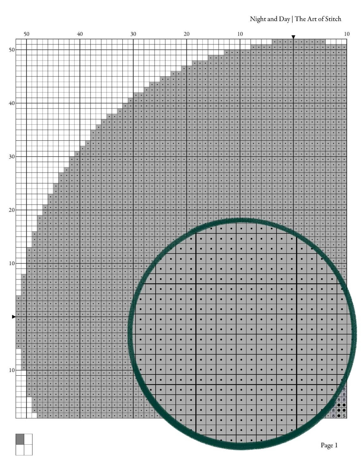 Night and Day Circular Cross Stitch Pattern - Circular Cross Stitch Pattern - The Art of Stitch